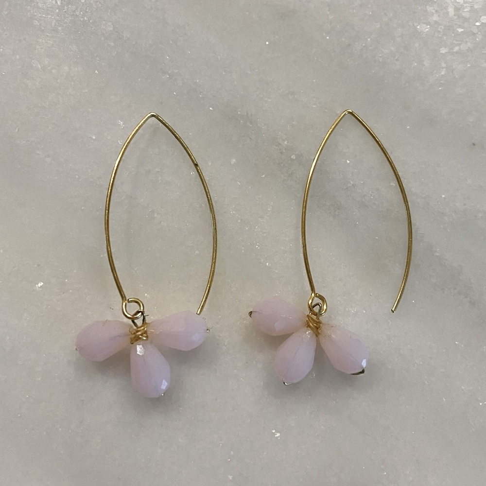 Pink drop earrings